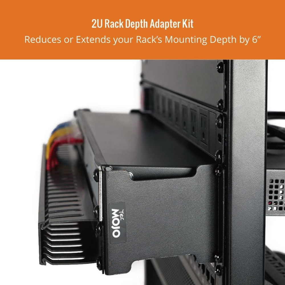 Tecmojo Server Rack Depth Extender - 2U - 6inch Depth - TAA Compliant - Reces...