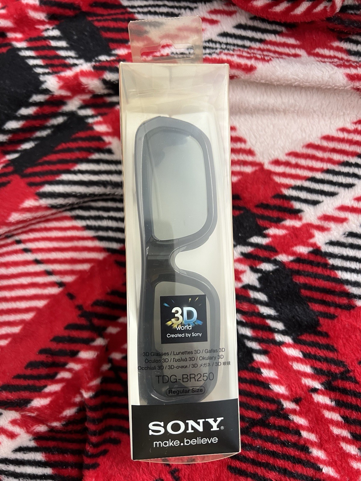 Sony TDG-BR250 TDG-BR250/B 3D Glasses Regular Size Black 2012 Model