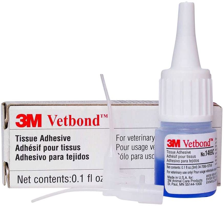 3M Vetbond Tissue Adhesive 3 ml Bottle with Reusable Applicator Tips - 2 Pack