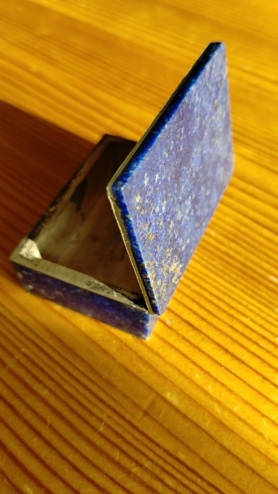 Lapis Lazuli & Solid Silver Snuffbox / Tobacco Box / Pill Box