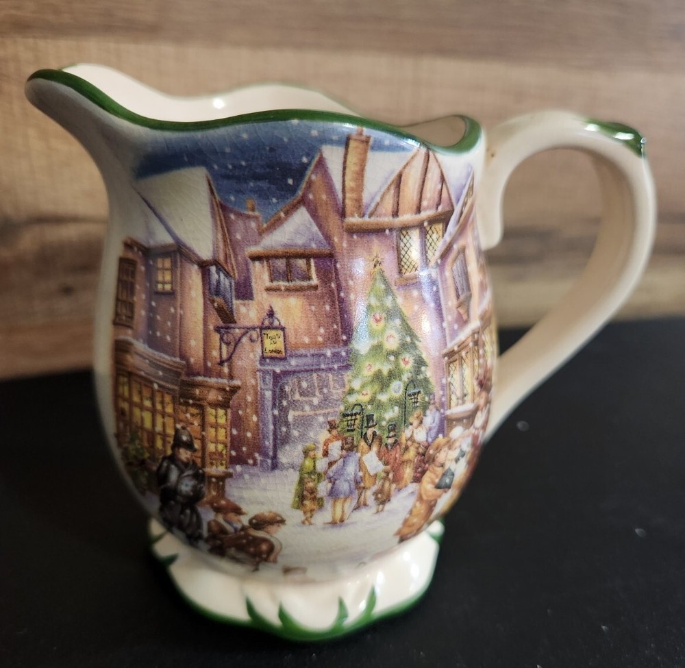 Victorian Pitcher Dickens Winter Christmas Scenes