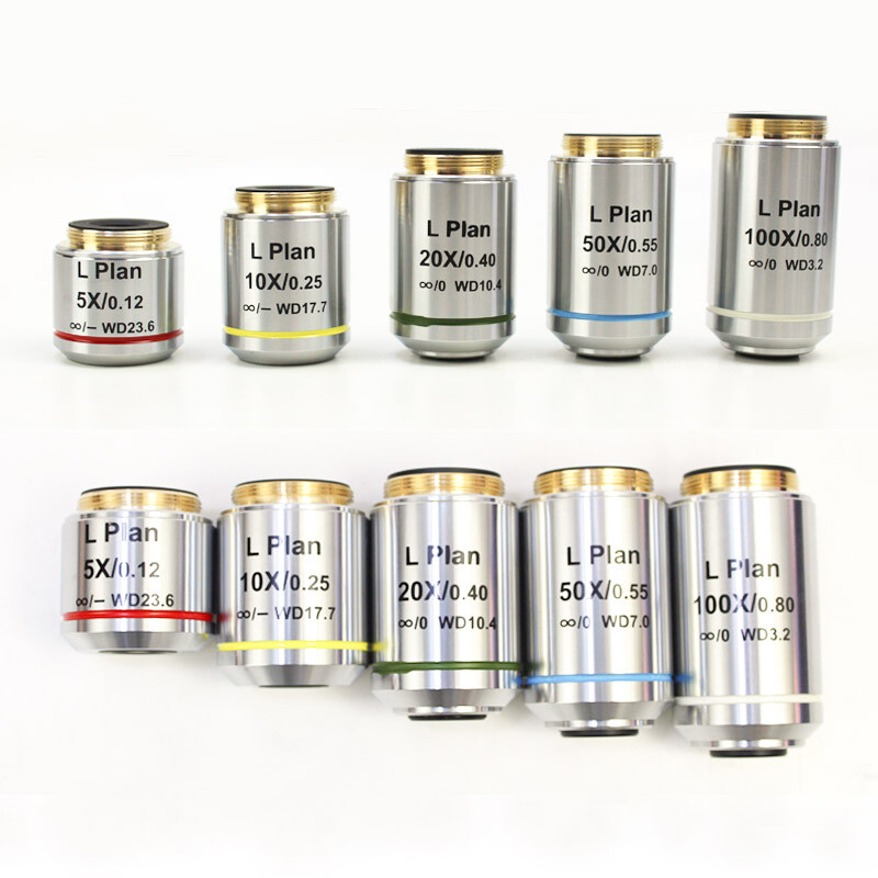 Infinity Long Working Distance Metallographic Microscope Objective Len 2.5-100X