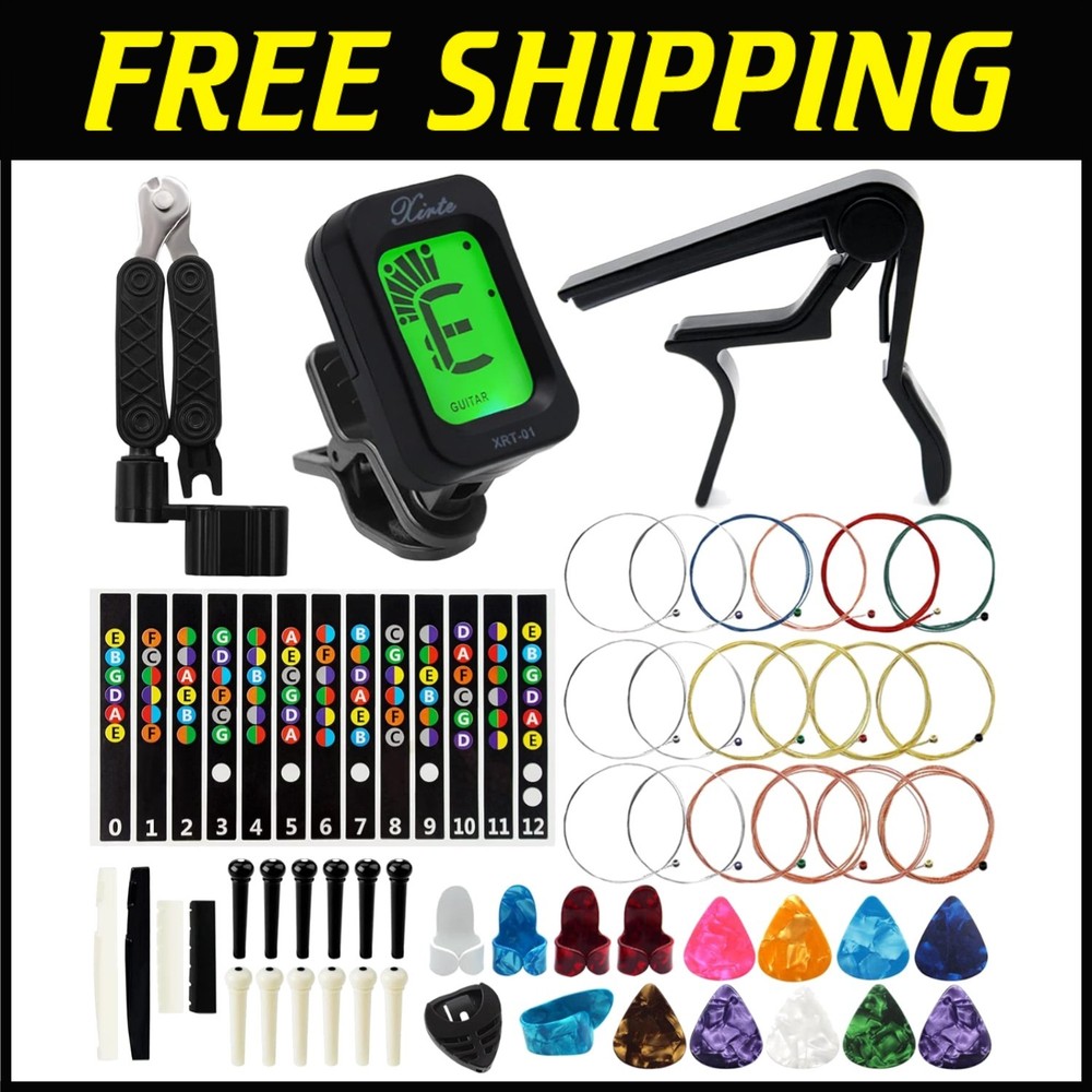 Guitar Accessories Kit - Strings, Tuner, Capo, Restring Tool