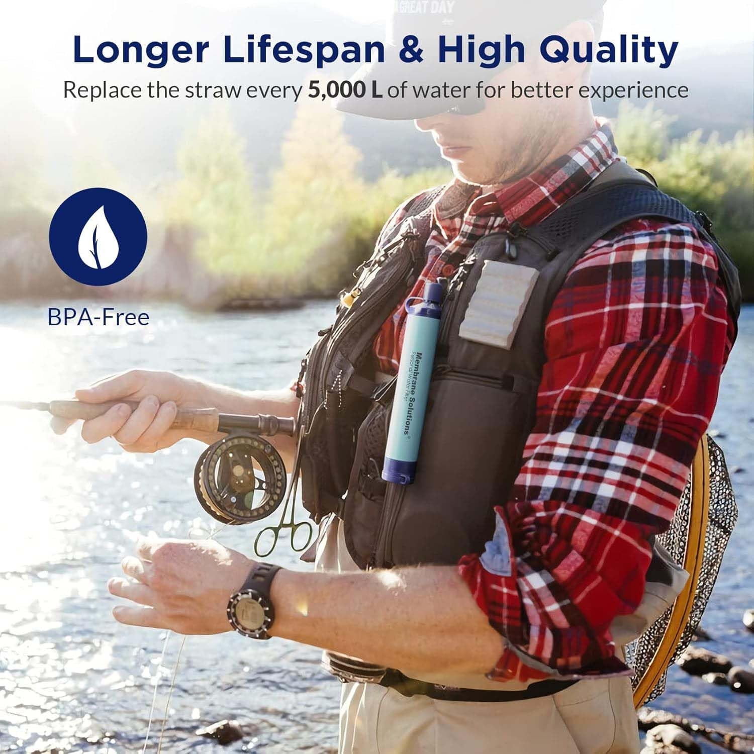 Portable Survival Water Filter Straw Purifier Camping Emergency Gear 4 Pack