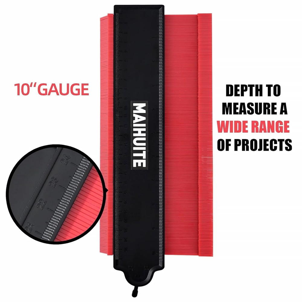10-Inch Contour Gauge Woodworking & DIY Shape Duplication Locking Tool
