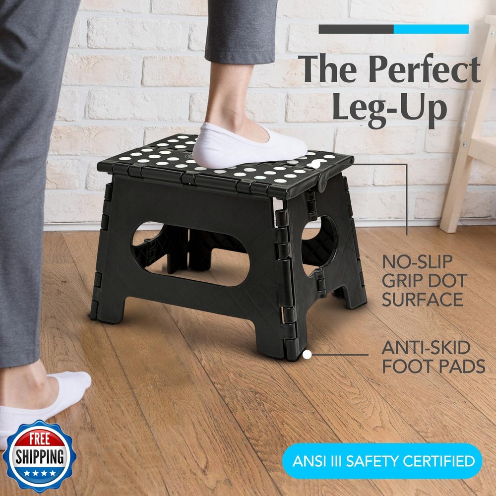 Handy Laundry Folding Step Stool - Sturdy Enough Collapsible Stool to Support