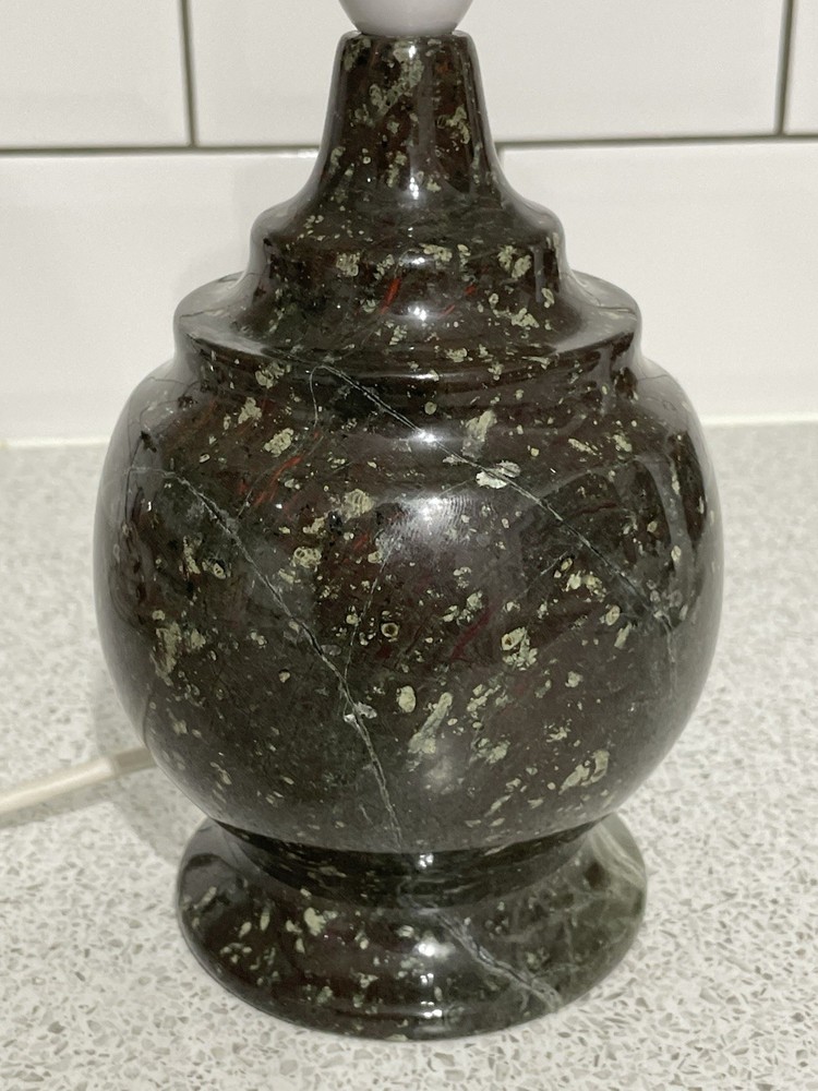 LARGE HEAVY POLISHED & TURNED CORNISH SERPENTINE LAMP BASE THE LIZARD, CORNWALL