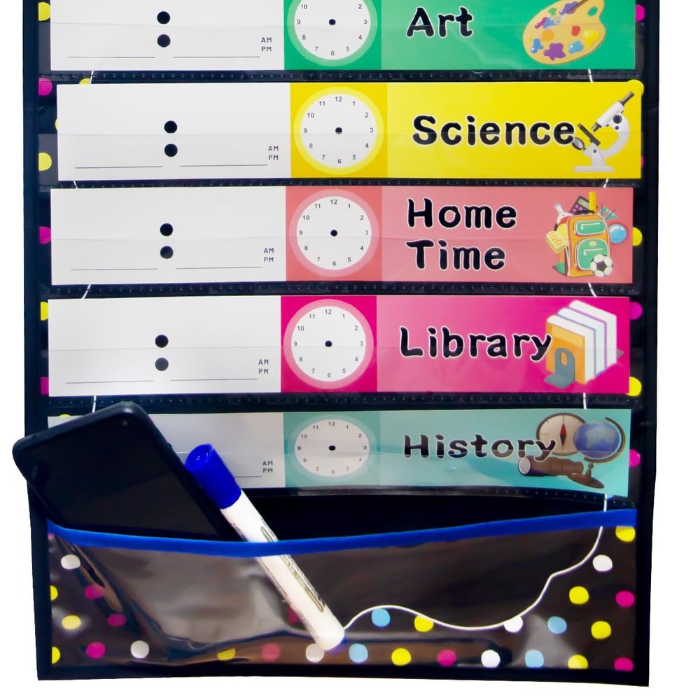 Fancy Land Daily Schedule Pocket Chart Educational for...