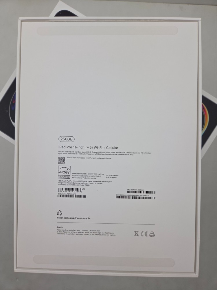 (5) Apple iPad Pro 11" 256 Empty Boxes Only Lot Model A3358