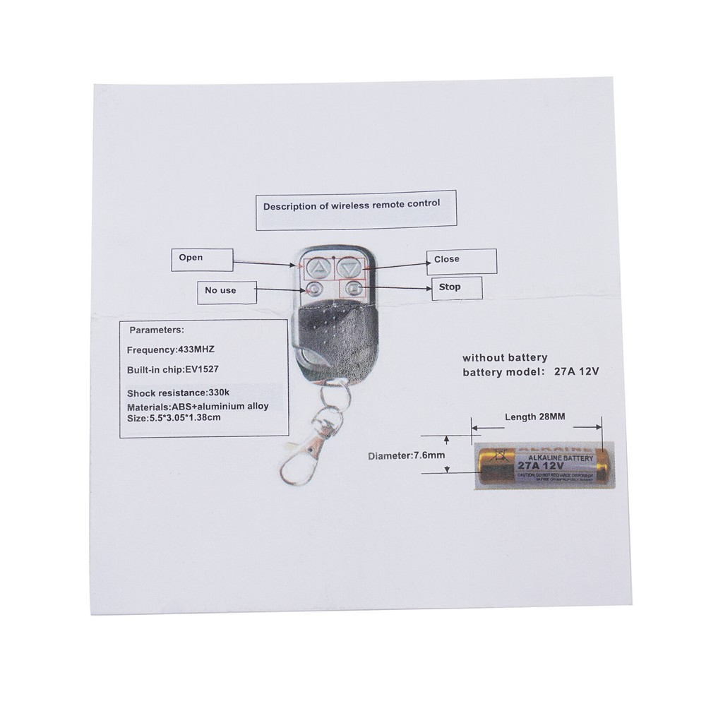 2x 433MHZ Wireless Remote Control Automatic Sliding Gate Opener Electric Roll