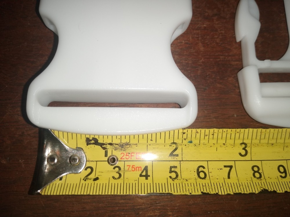 Single White Plastic Side Release Buckles - 2 Inch Wide Heavy Duty