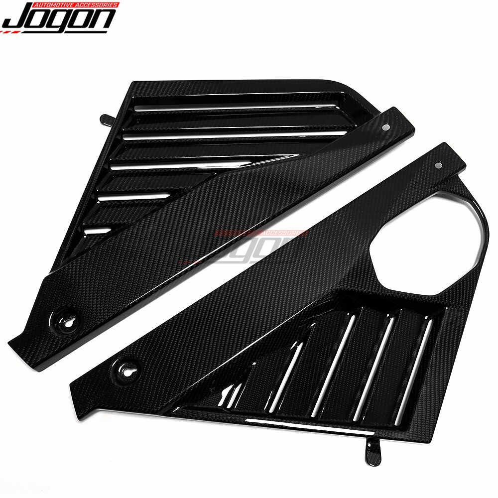 2PC Real Carbon Intake Engine Side Panel Trim For Corvette C8 Stingray Coupe 20+