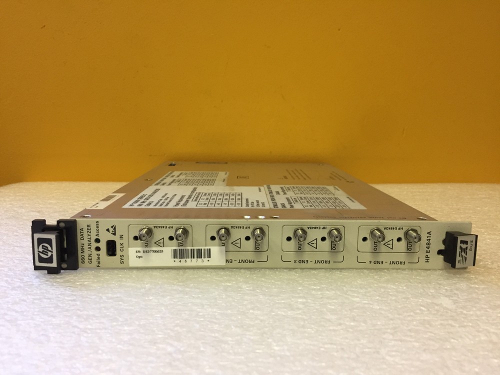 HP / Agilent E4841A + (4) E4843A 660 MHz, Data Generator / Analyzer Module. New!