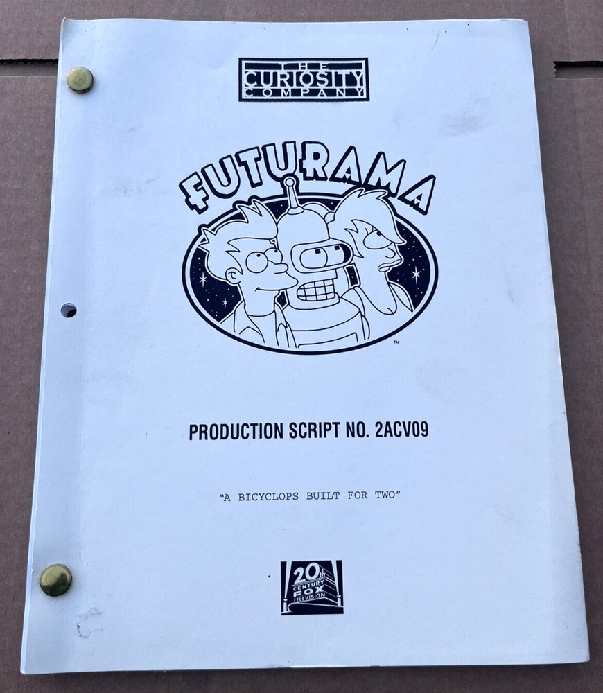 1999 Futurama TV Show Table Draft Script  A Bicyclops Built for Two Season 2 E9