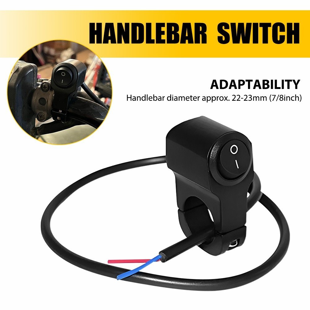 Handlebar Switch Plug and Play Button Push ON OFF Swithces Fits For 7/8" Handle