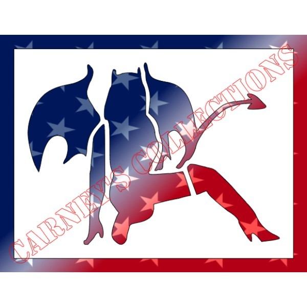 7.5"x10" Plastic Stencil - Devil Lady Silhouette (SX61)*****