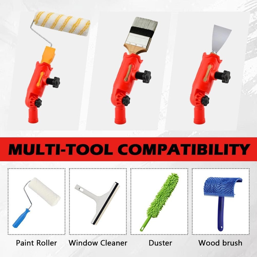 Multi-Angle Paint Brush Extender,Paint Edger Tool for High Ceilings, Red