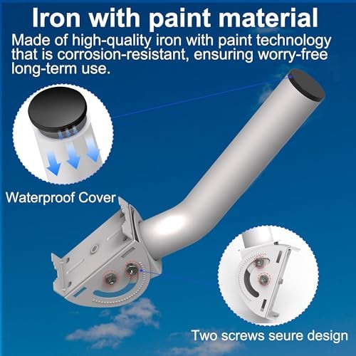 Universal Antenna Mount, 12" Adjustable J Pole Mounting with Weather White