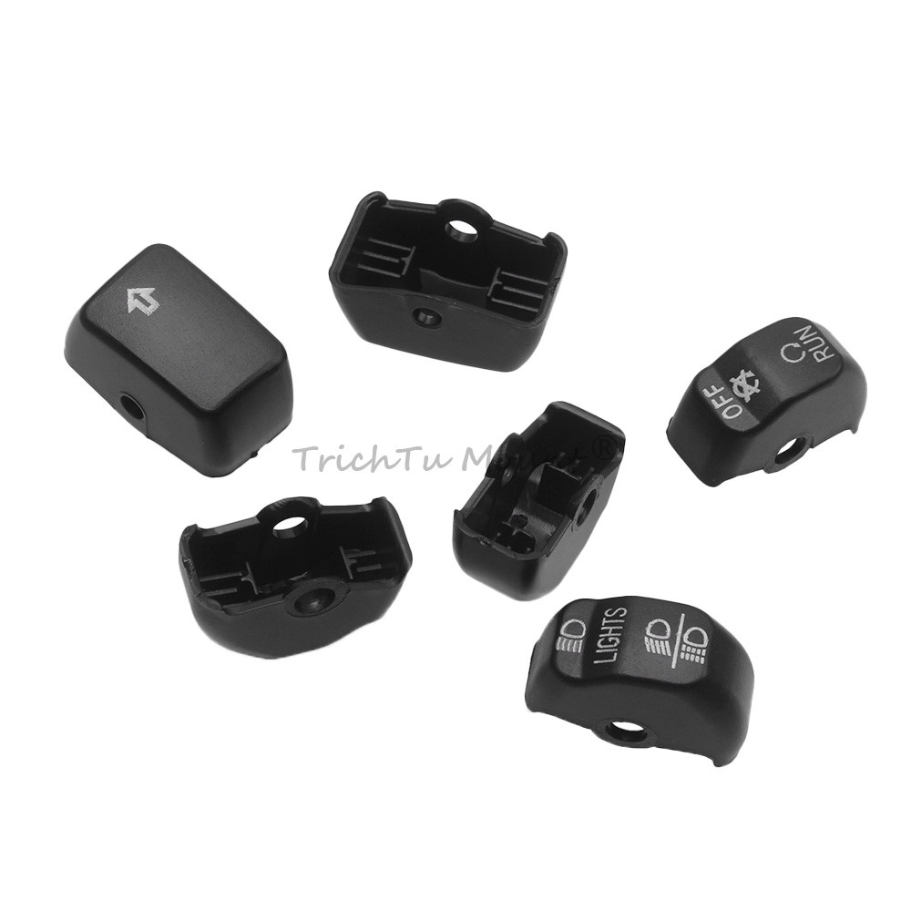 Black Hand Control Switch Housing Button Cover Cap Kits for Harley Fat Boy Dyna