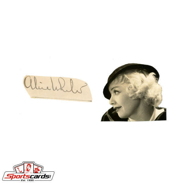 Alice White (d.1983) Actress Signed Cut Autograph