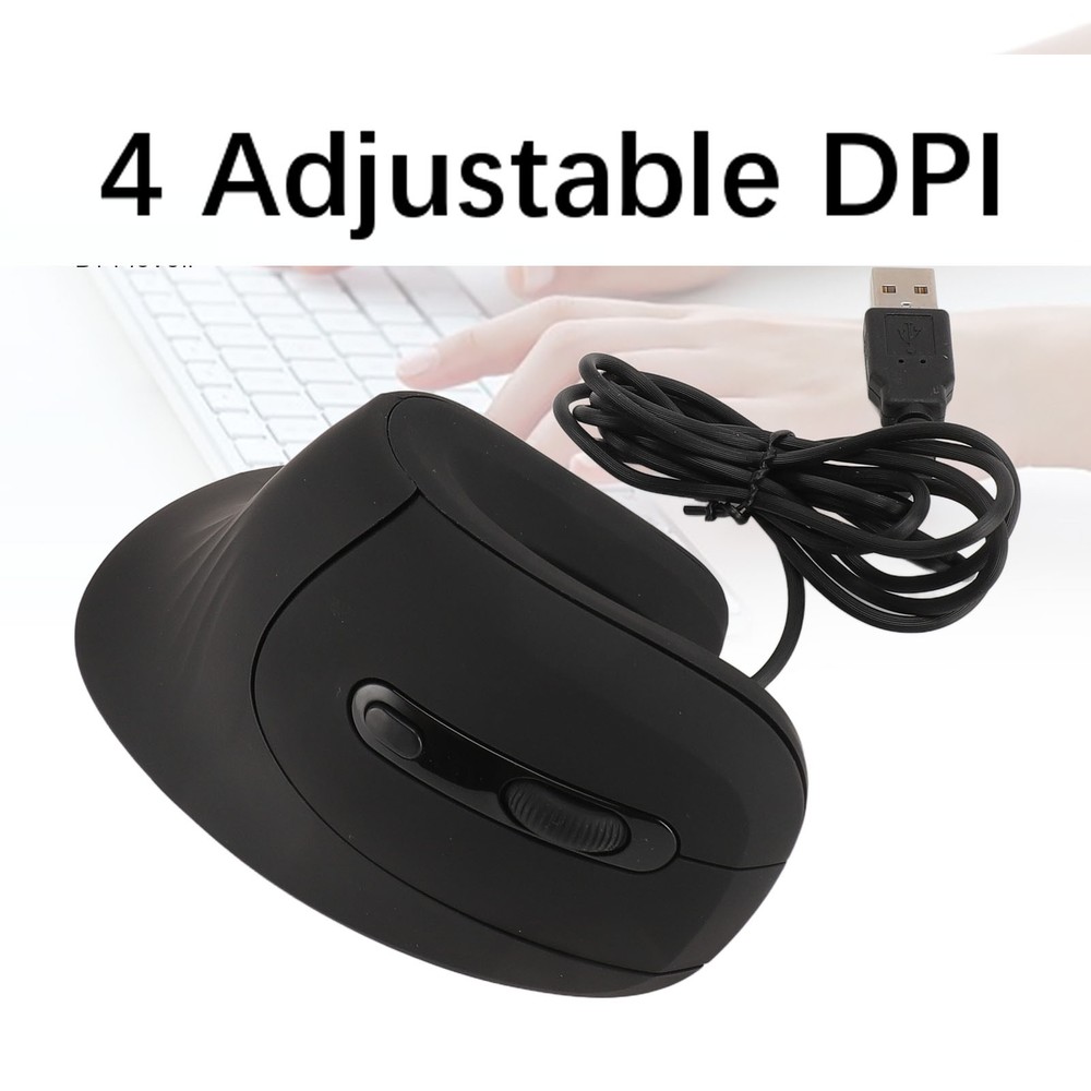 New USB Vertical Wired Mouse 4 Adjustable DPI Silent Click Ergonomic Vertical Op