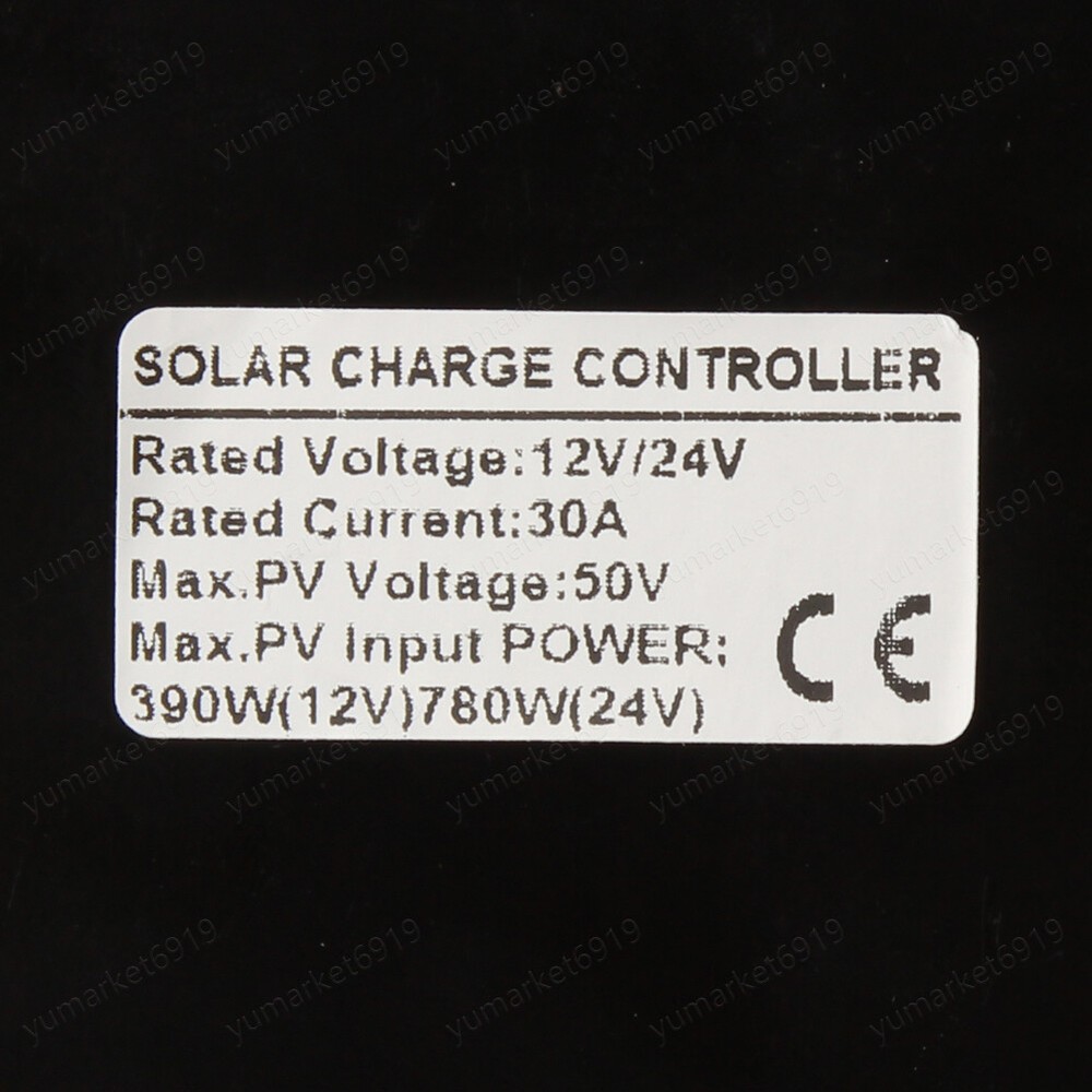 12V 24V 30A Solar Charge Controller Auto Dual USB Solar Panel Charger Regulator