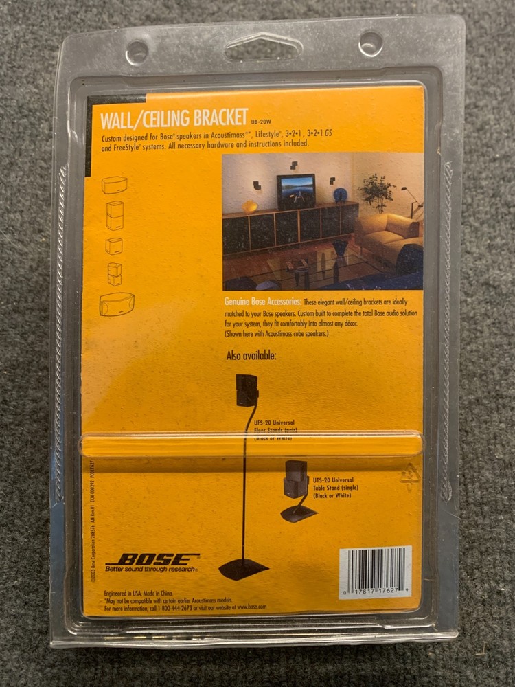 Bose UB-20W Wall/Ceiling Bracket, White, BNIB