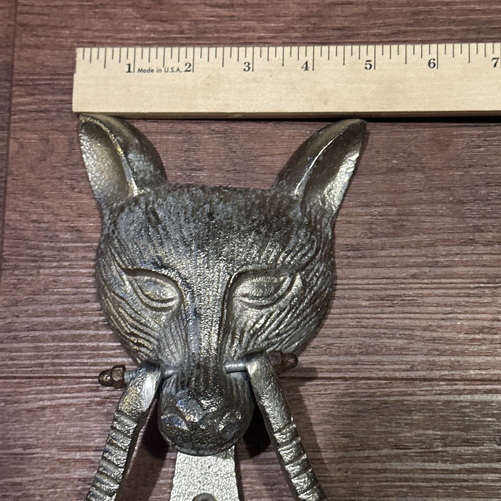 Vintage Aluminum Fox Shaped Front Door Knocker