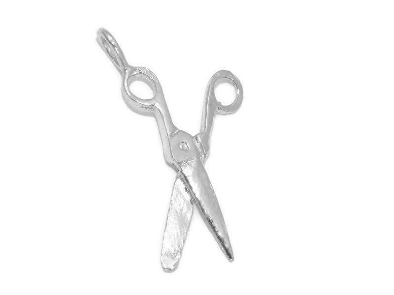 Scissors Charm Pendant .925 Sterling Silver