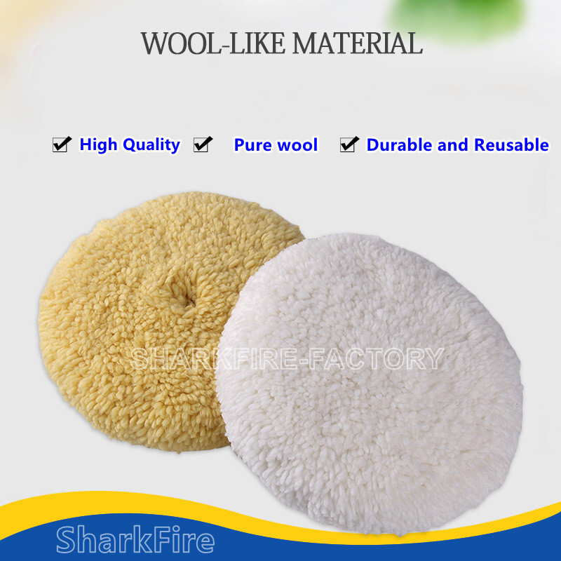 7 inch Wool Buffing Pad 100% Natural Wool Double Side Compound Cutting Polishing