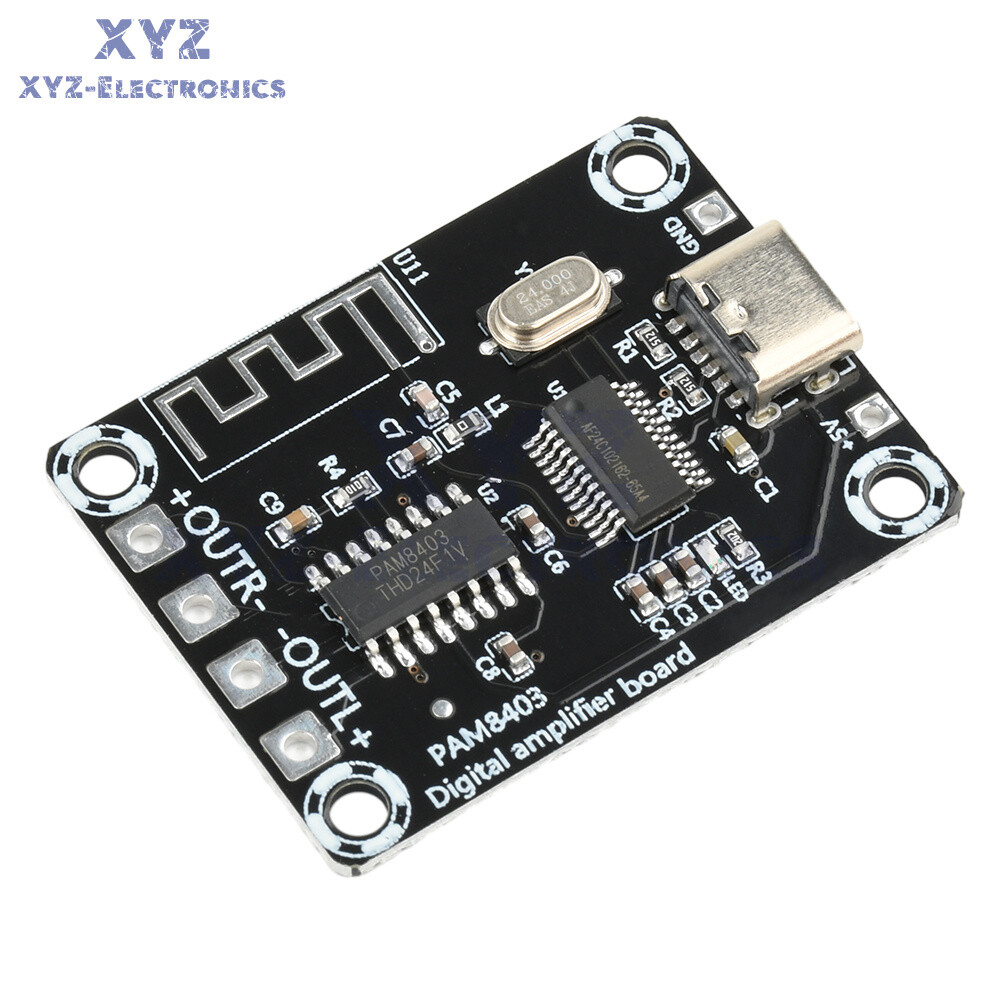 Type-C Mini PAM8403 Bluetooth Digital Power Amplifier Board 5W+5W For Class D