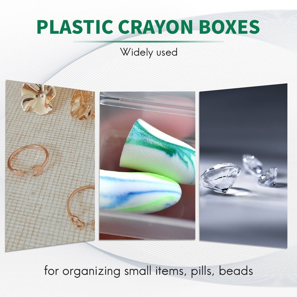 50Packs Small Clear Plastic Storage Containers,Mixed Empty , Case with Lids7482