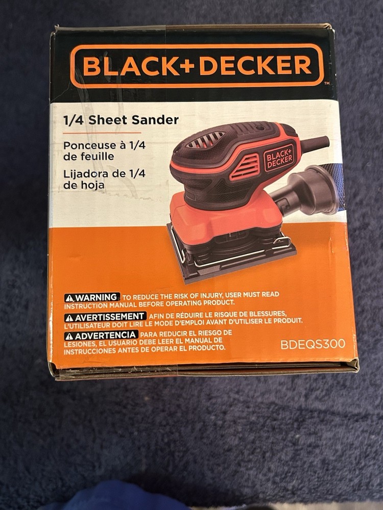 BLACK + DECKER BDEQS300 1/4 Sheet Sander New Open Box