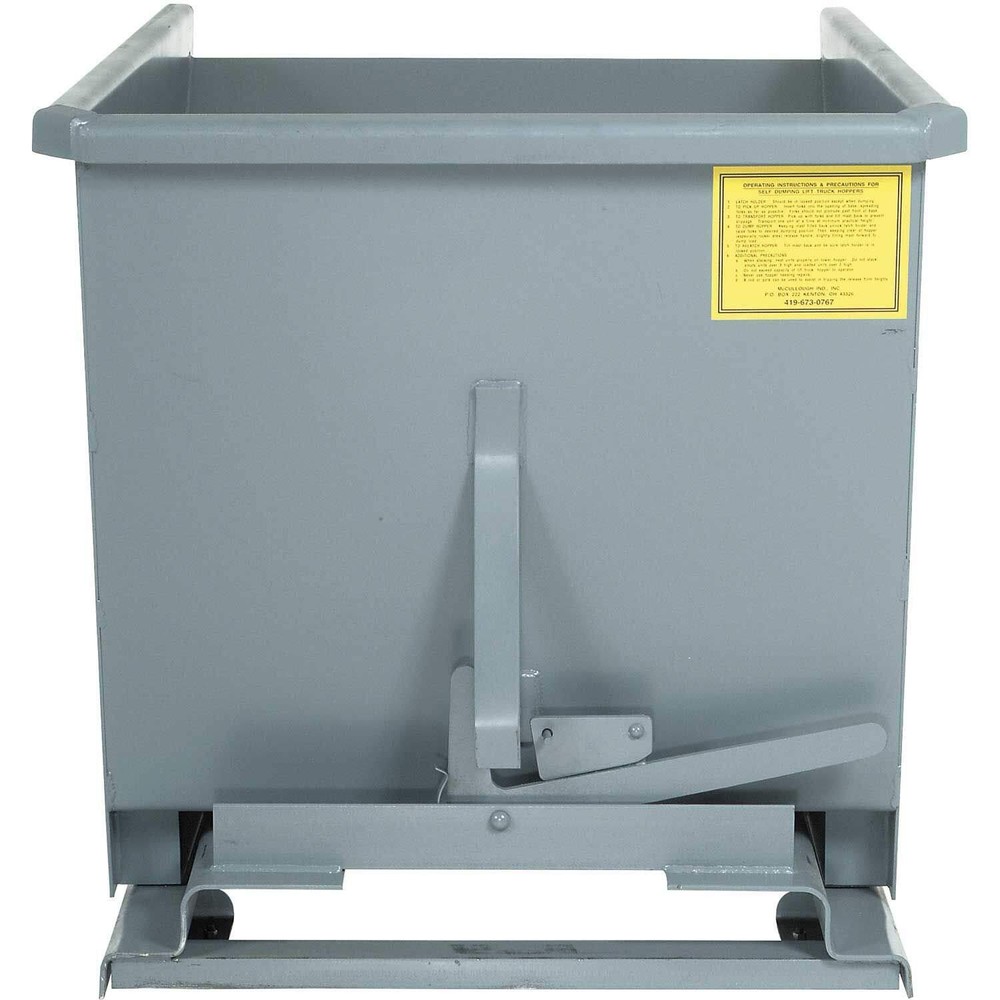 2 Cu Yd Gray Medium Duty Self Dumping Forklift Hopper