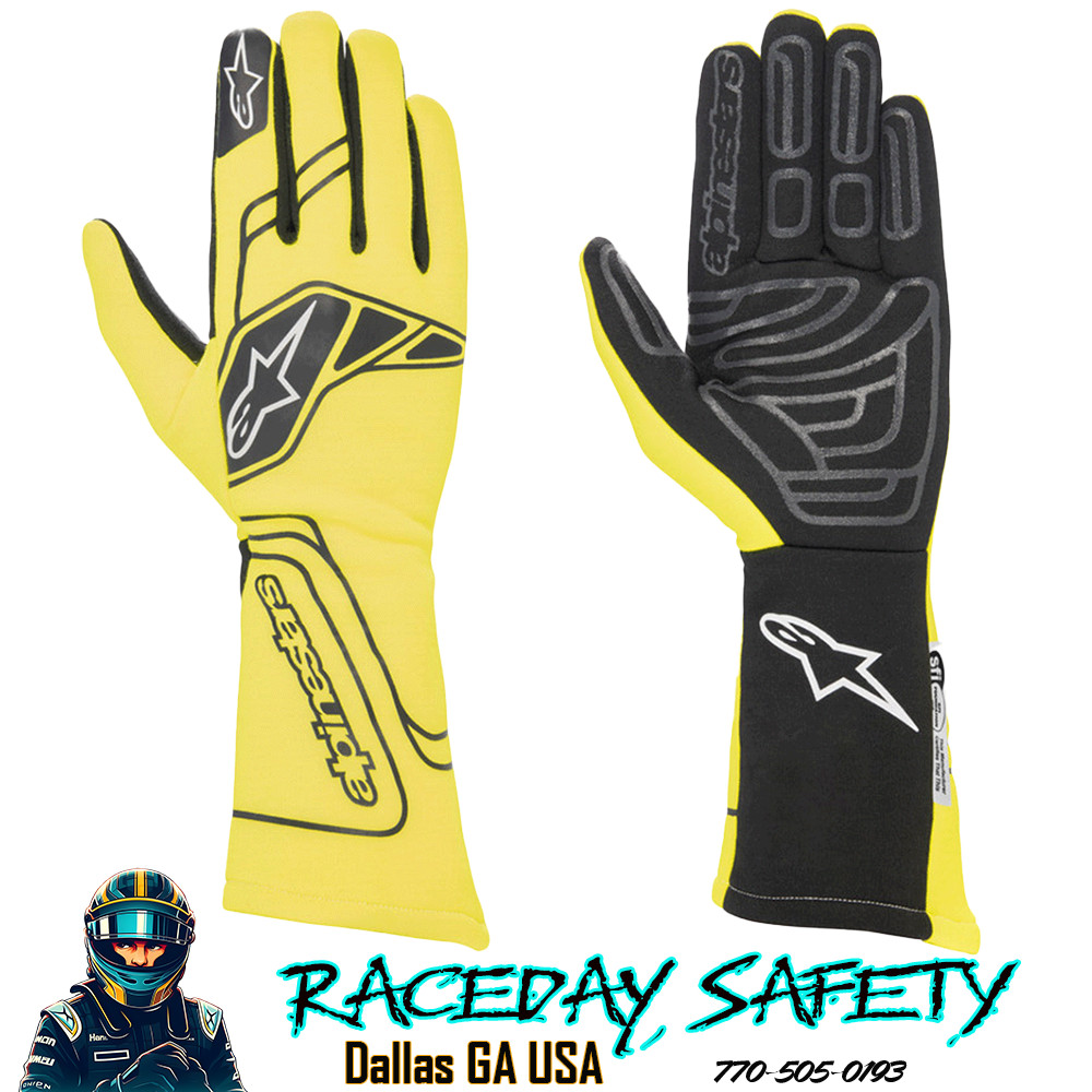 Alpinestars Tech-1 START V3 Race Gloves SFI 3.3/5 Yellow Fluo 3551623-55