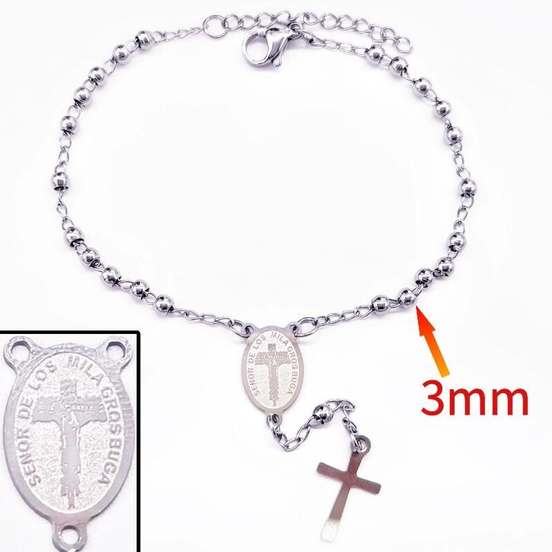 Stainless Steel Denarius with Medal with Senor De Los Milagros Buga