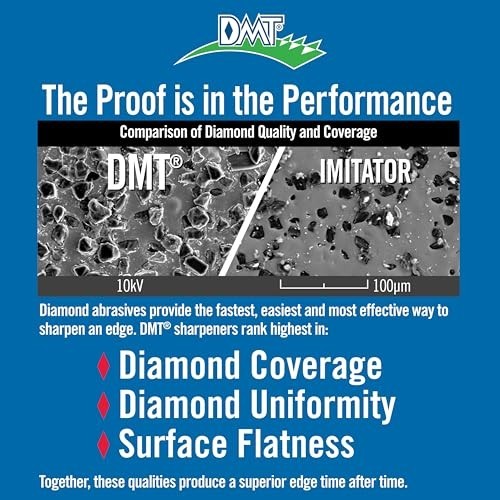 DMT D8C Dia-Sharp Bench Stone, Diamond Knife Sharpener, Coarse (325), Flat Sharp