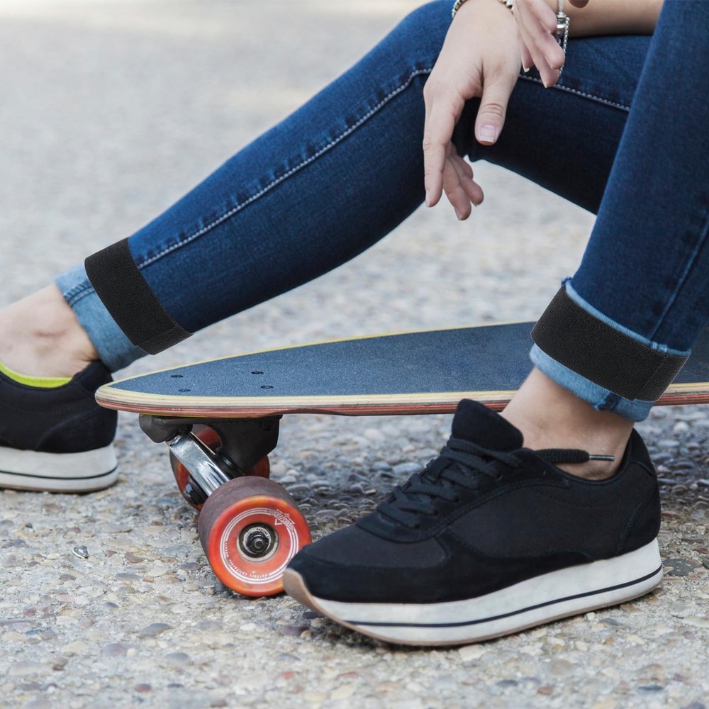 Black Boot Straps, 2 PCS Elastic Polyester Ankle Straps for Cowboy