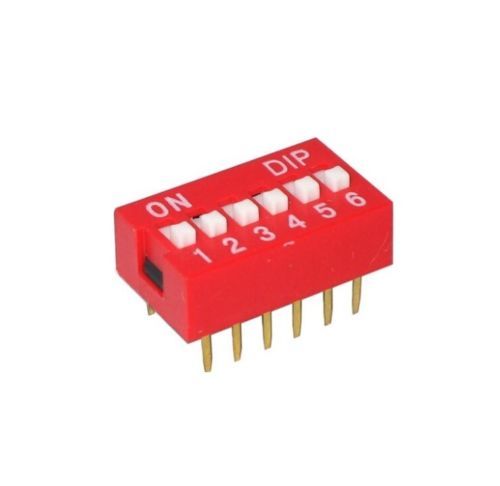 50 Pcs Slide Type Switch Module 2.54mm 6-Bit 6 Position Way DIP Red Pitch
