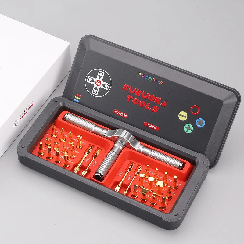 FO-9229 Ratchet Screwdriver Combination Phillips U-Hex Hand Tool Right AngleType