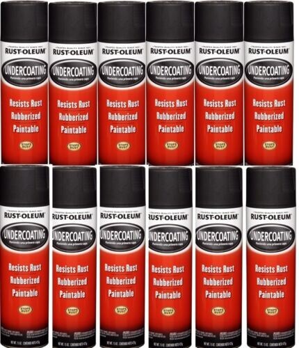 Rust-Oleum 248657 Rubberized Undercoating Spray 15 Oz Black (12 Pack)