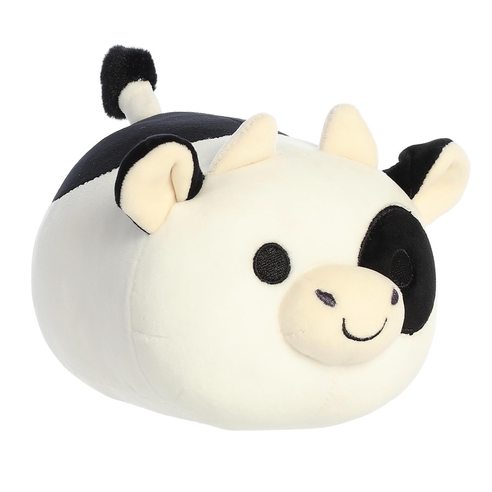 Aurora Squishy Mooples Bessie Black & White Plush, 7" – Soft Cuddly Toy