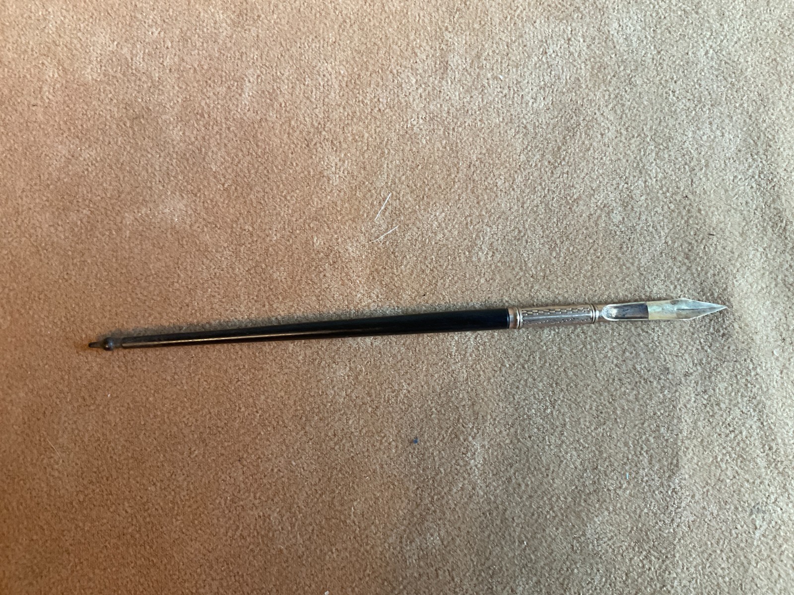 Antique Civil War Era Dip Pen I C Haskin Mid 19c Nib +Silliman Wood Inkwell ID'd