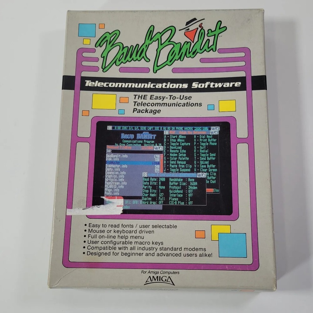 Baud Bandit Telecommunications for Commodore Amiga Box/Maunal/Diskette