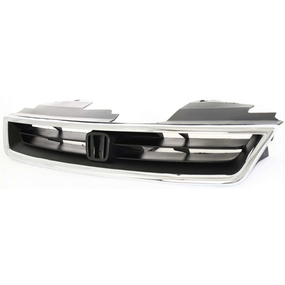 Grille For 96-97 Honda Accord Chrome Shell w/ Textured Black Insert Plastic
