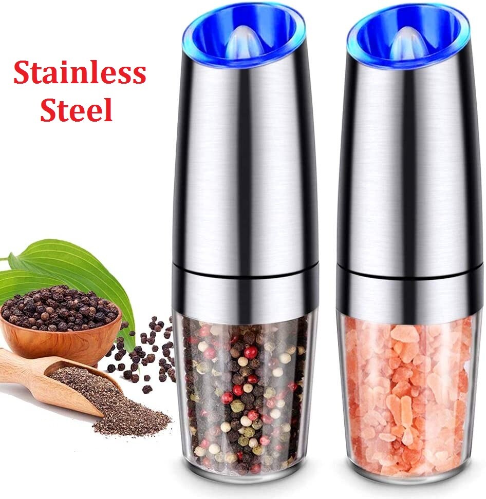 2* Automatic Operation Battery Powered Gravity Electric Salt Pepper Grinder Mill