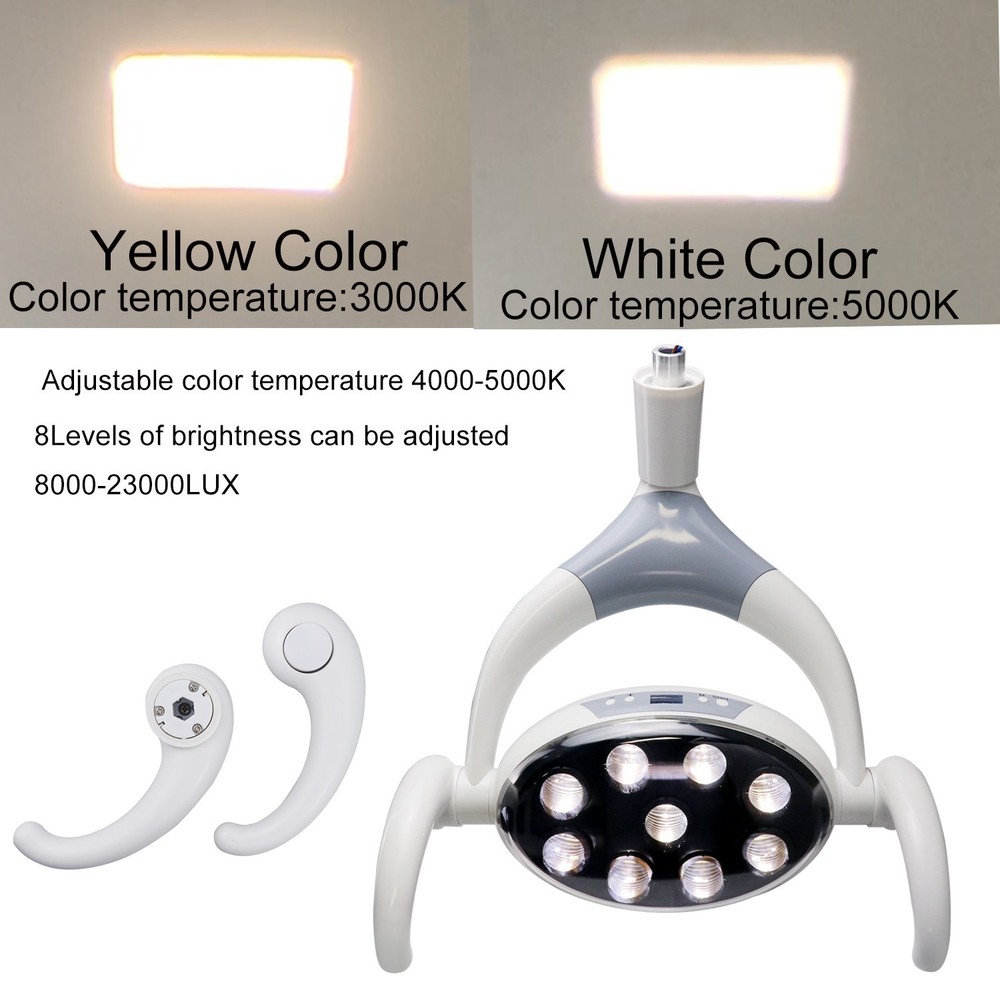 Ceiling Mounted Dental LED Operating Light Sensor Light 9 Led Bulbs Exam Light