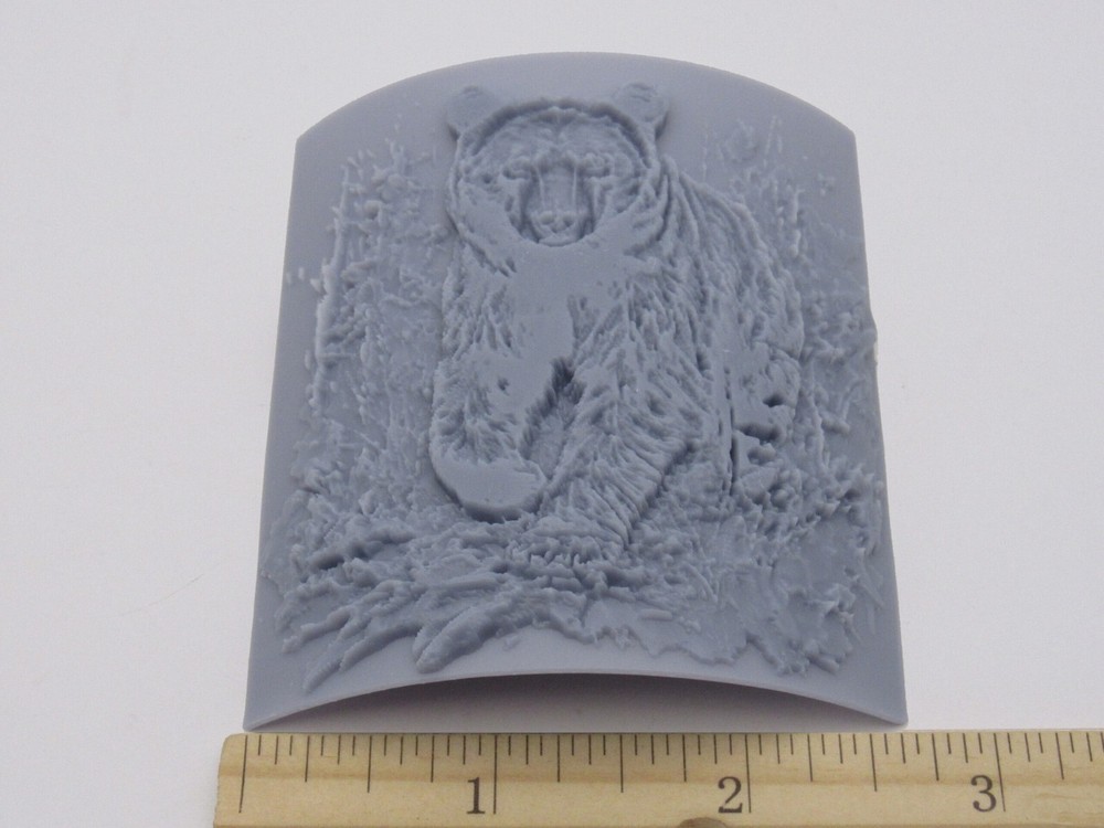 Clay Pottery Stamp featuring Bear in Woods Texture Image
