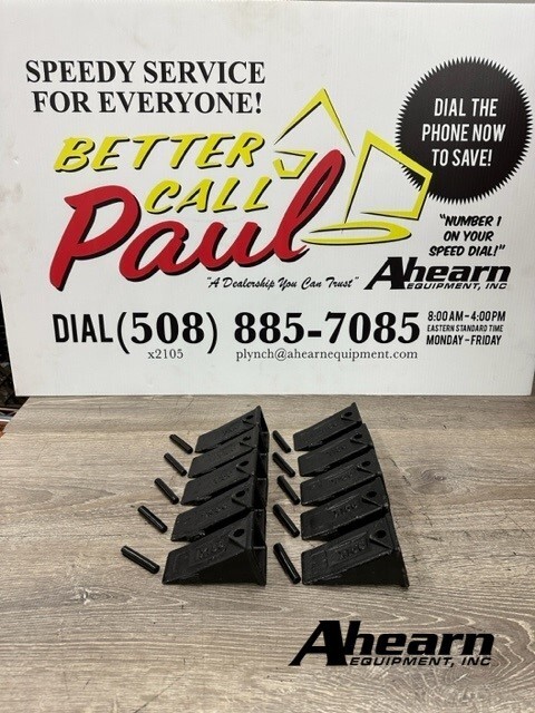 10 Pack X156 Bucket Teeth Includes ROLL PINS for Excavator Digging Buckets