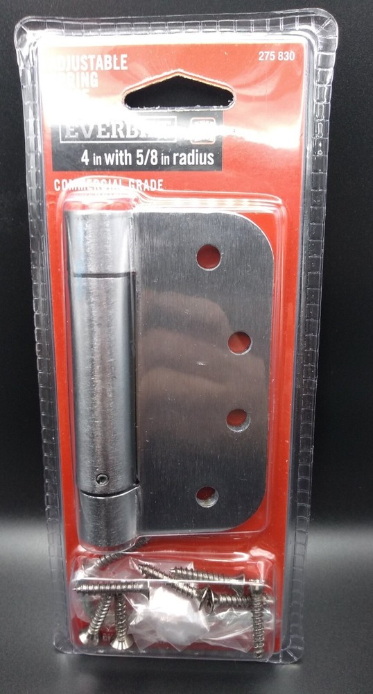 Everbilt 4" Adjustable Spring Hinge w/ 5/8" Radius Satin Chrome Finish 275 830